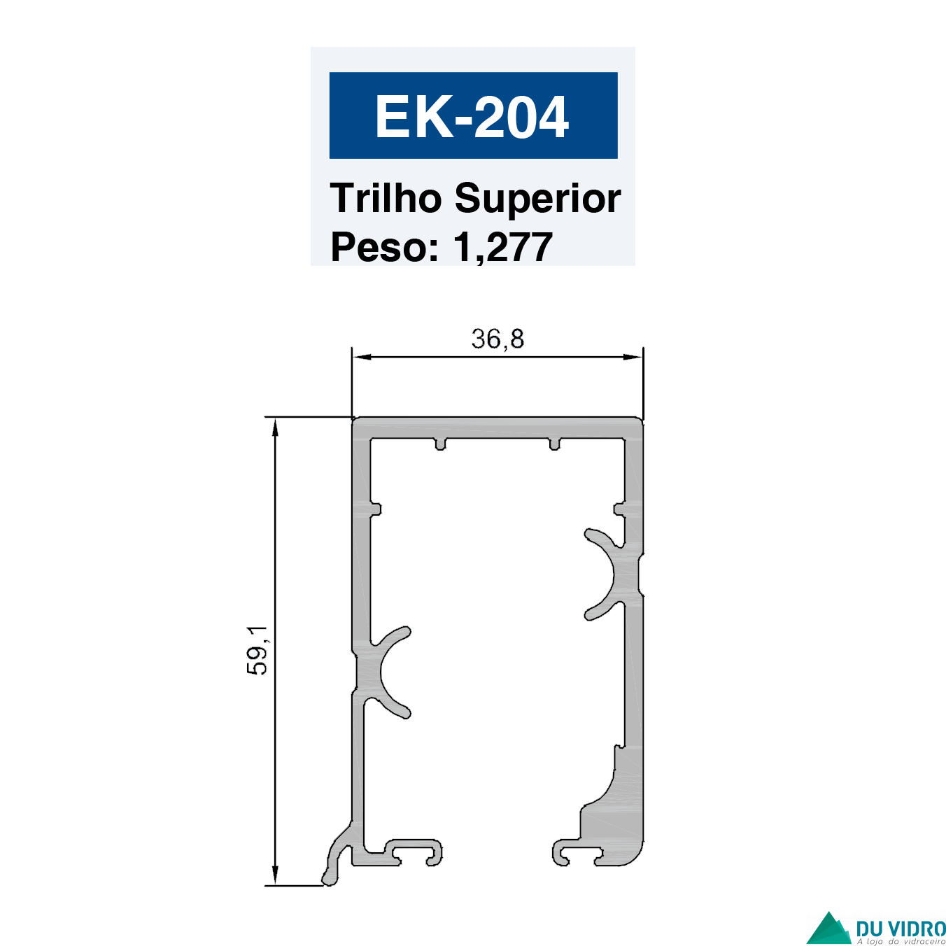 TRILHO SUPERIOR PARA ENVIDRAÇAMENTO