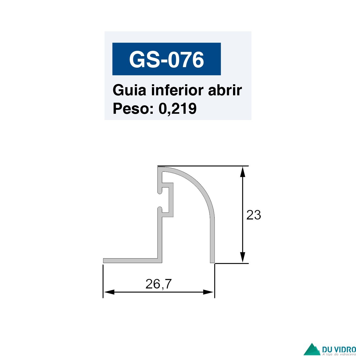 GUIA INFERIOR ABRIR PARA BOX 8MM