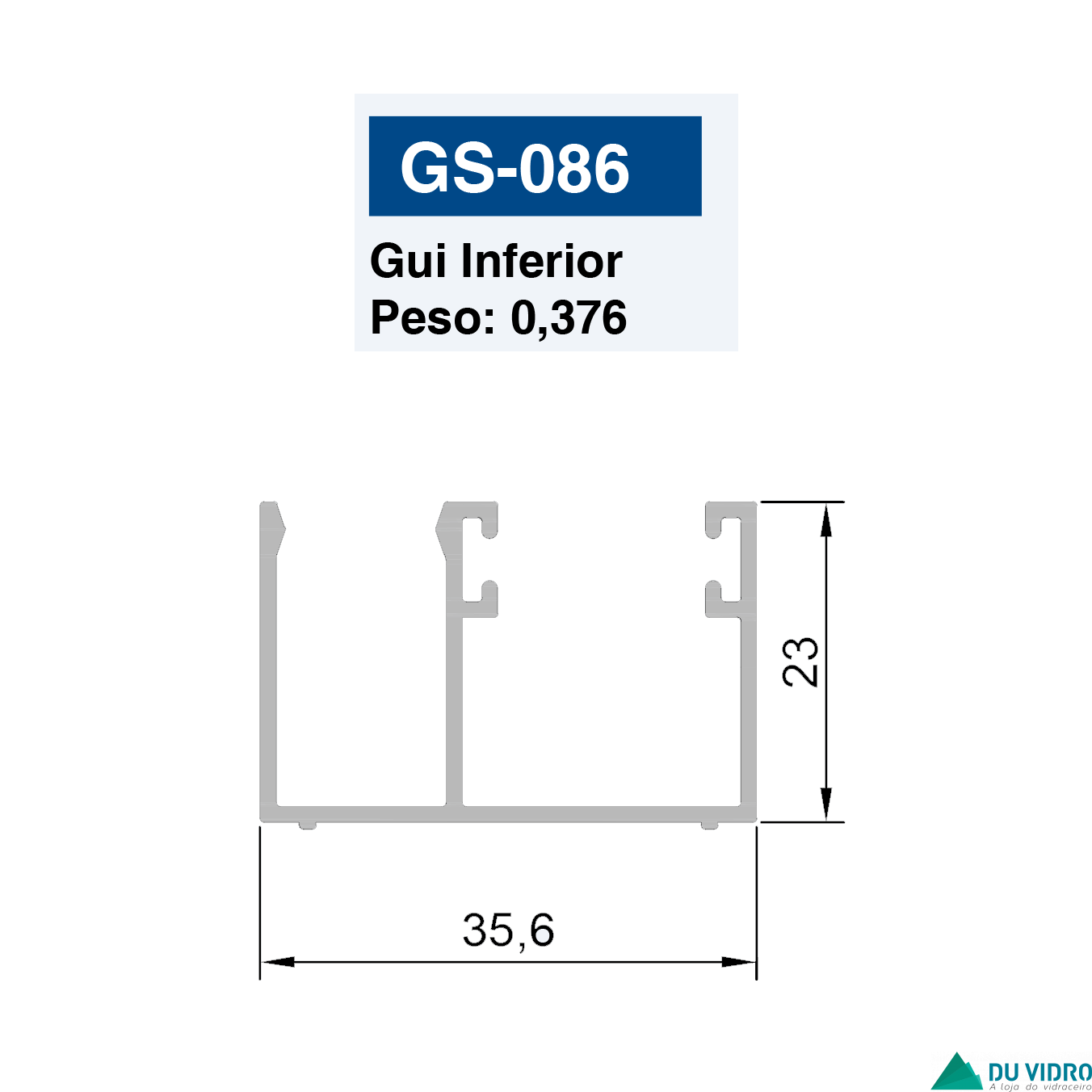 GUIA INFERIOR PARA ENGENHARIA DE 10MM