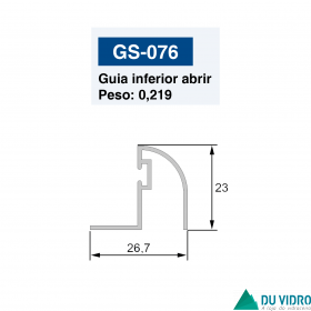 GUIA INFERIOR ABRIR PARA BOX 8MM
