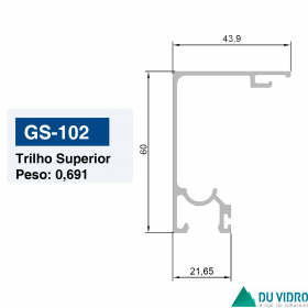 TRILHO SUPERIOR PARA ENGENHARIA 10MM
