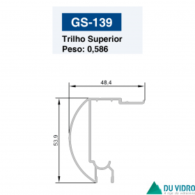 TRILHO SUPERIOR PARA BOX 8MM